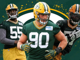 Brenton Cox Jr., Lukas Van Ness, JJ Enagbare, Packers