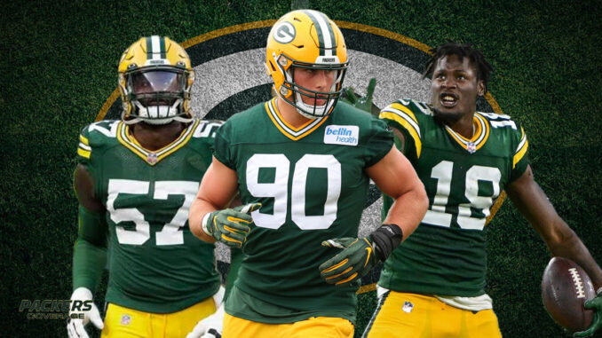 Brenton Cox Jr., Lukas Van Ness, Malik Heath, Packers