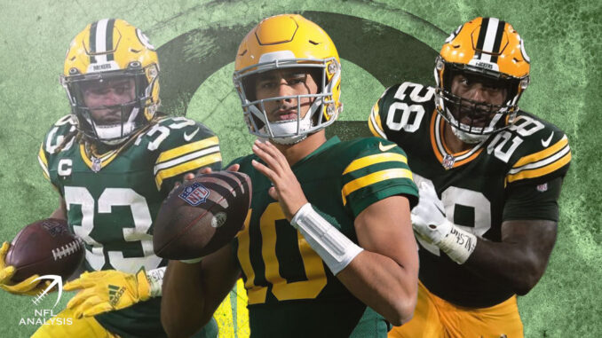 Jordan Love, Aaron Jones, AJ Dillon, Packers
