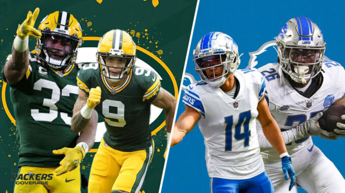 Aaron Jones, Christian Watson, Amon-Ra St. Brown, Jahmyr Gibbs, Lions, Packers