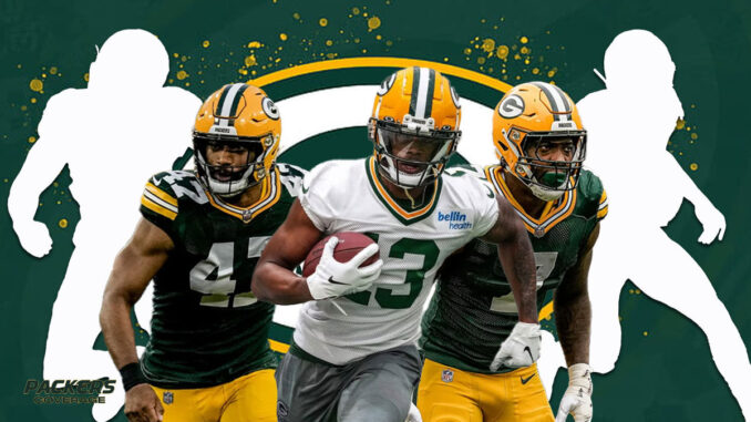 Justin Hollins, Dontayvion Wicks, Quay Walker, Packers
