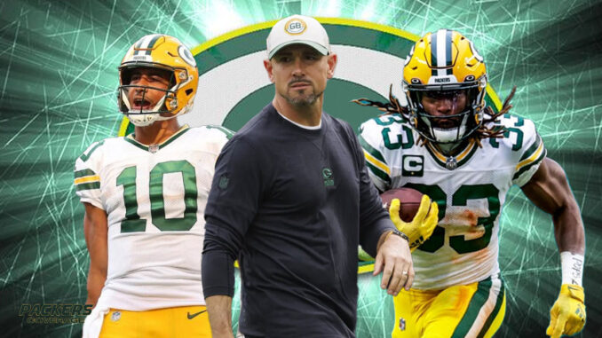 Jordan Love, Matt LaFleur, Aaron Jones, Packers