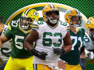 Jon Runyan Jr., Zach Tom, Rasheed Walker, Josh Myers, Royce Newman, Packers